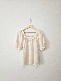 Gap Textured Puff Sleeve Top (S)