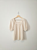 Gap Textured Puff Sleeve Top (S)