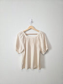 Gap Textured Puff Sleeve Top (S)