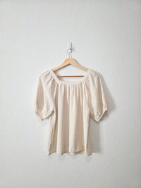 Gap Textured Puff Sleeve Top (S)