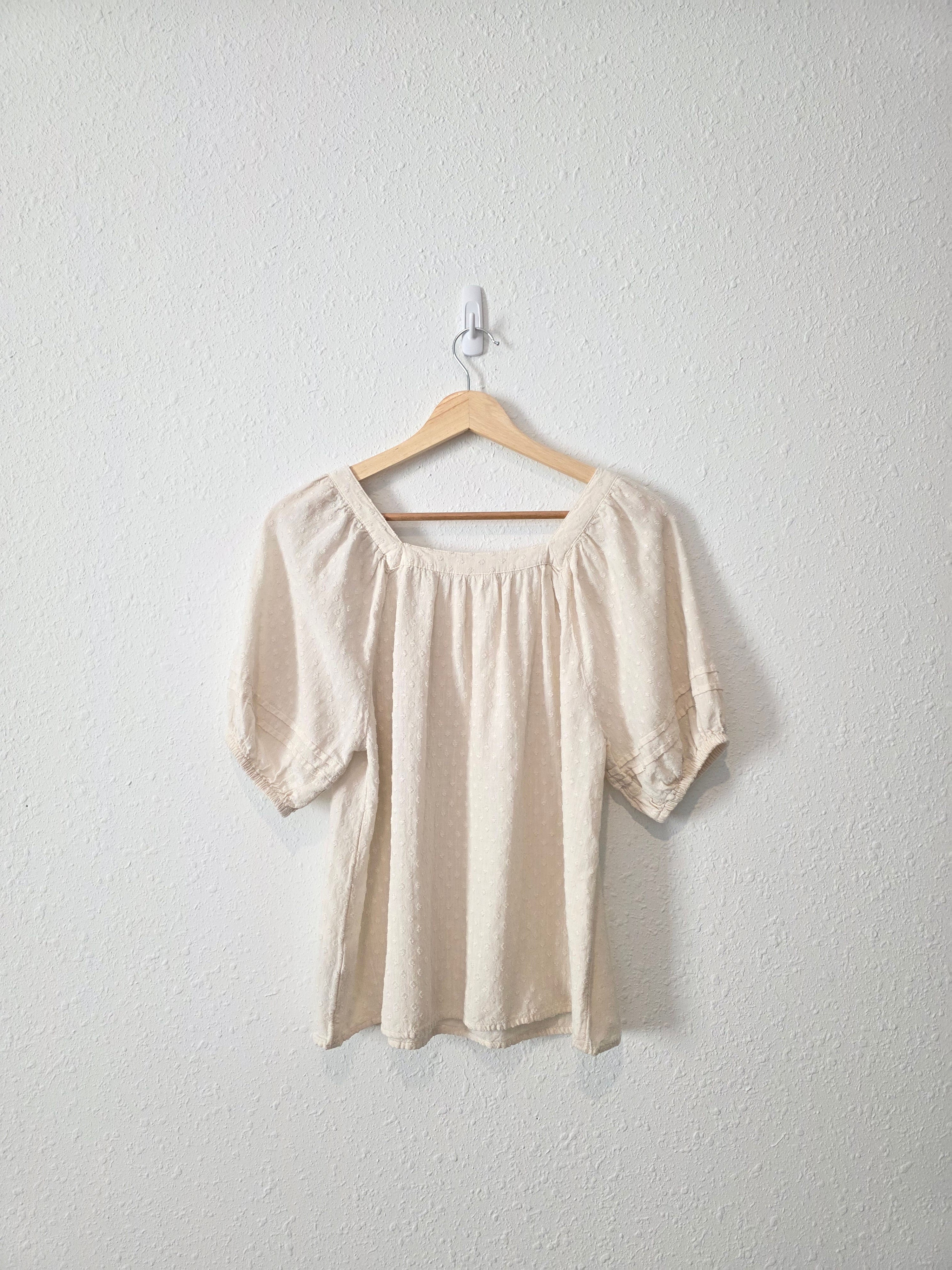 Gap Textured Puff Sleeve Top (S)