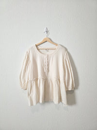 Cotton Gauze Babydoll Top (L)