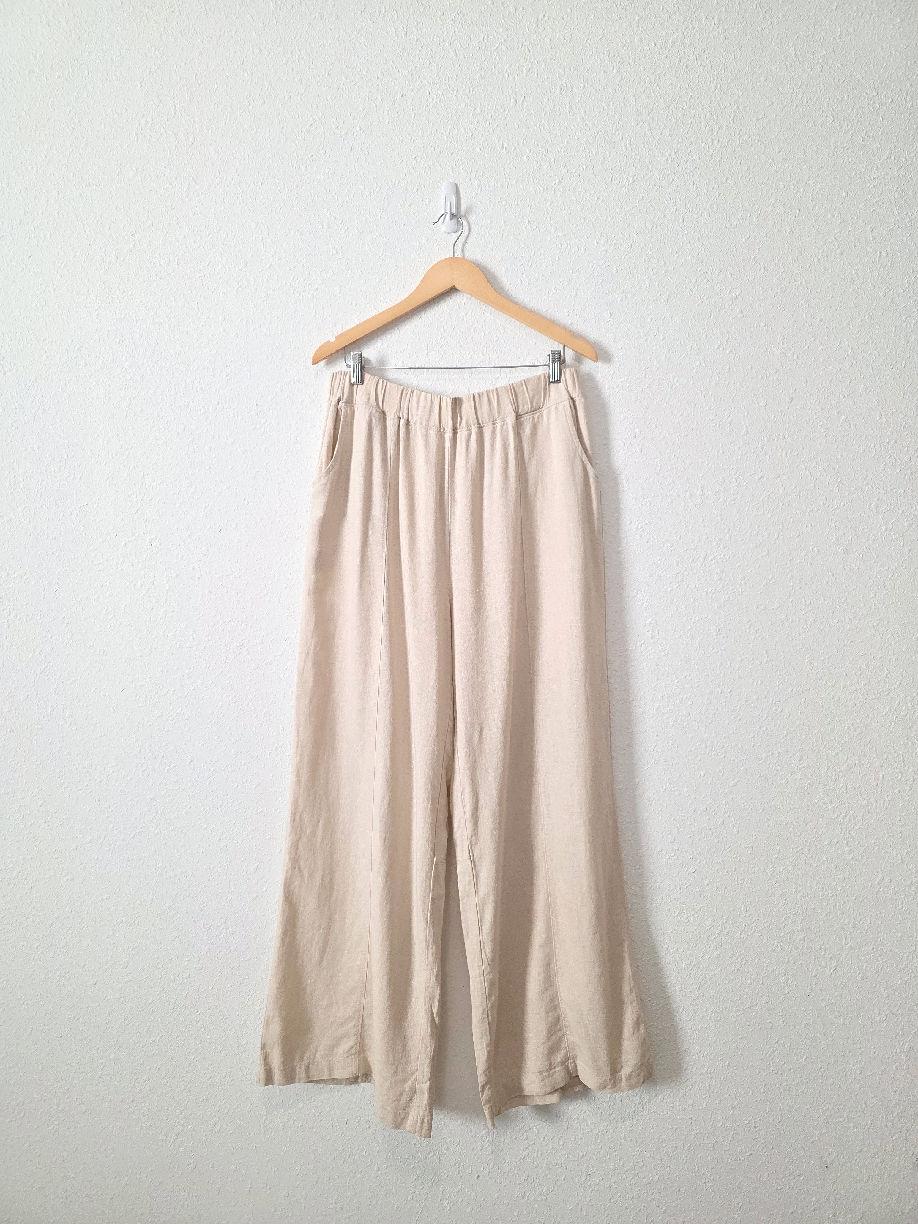 Zenana Linen Blend Wide Leg Pants (XL)