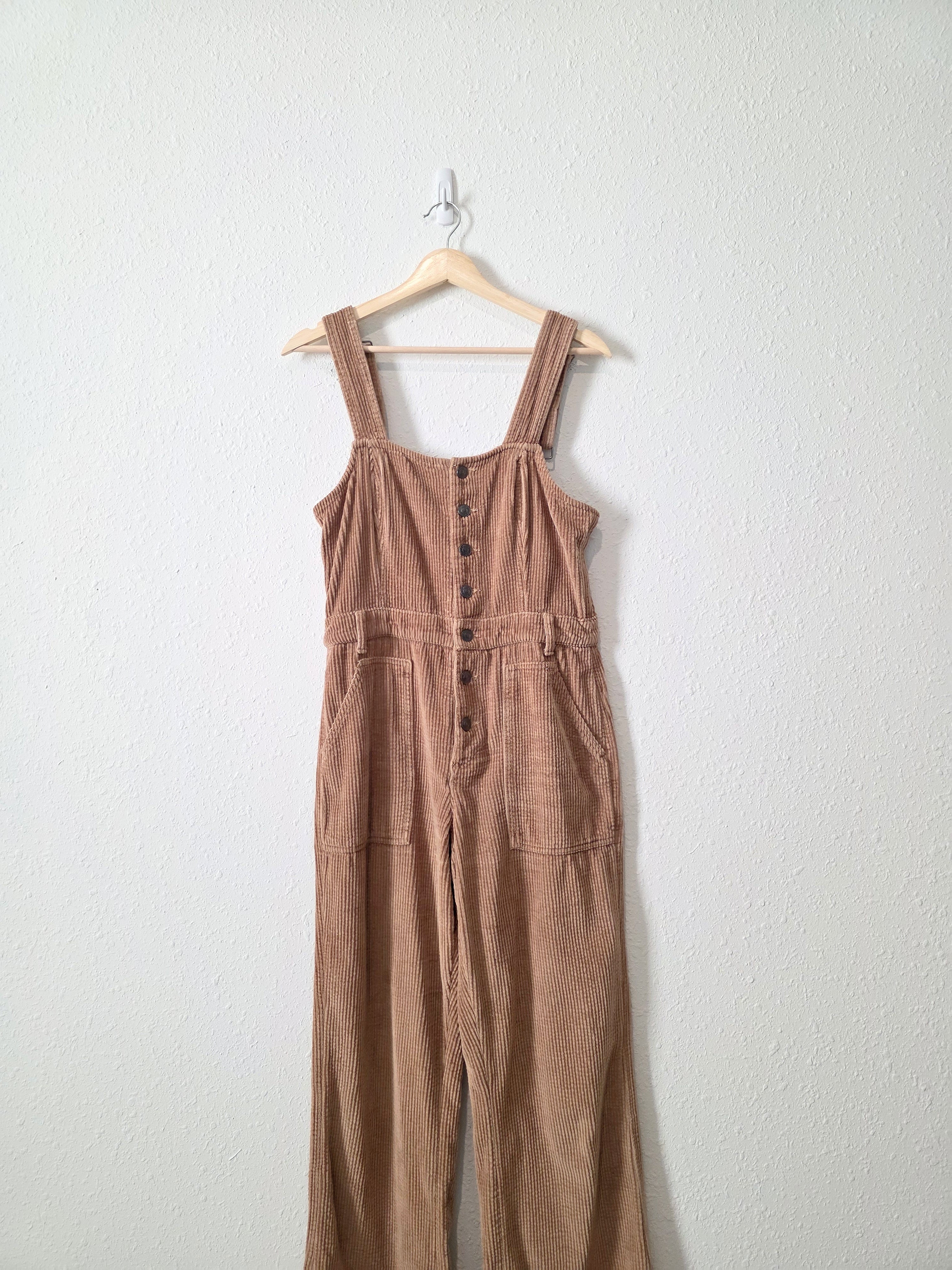 Aerie Cord Kick Flare Overalls (M)