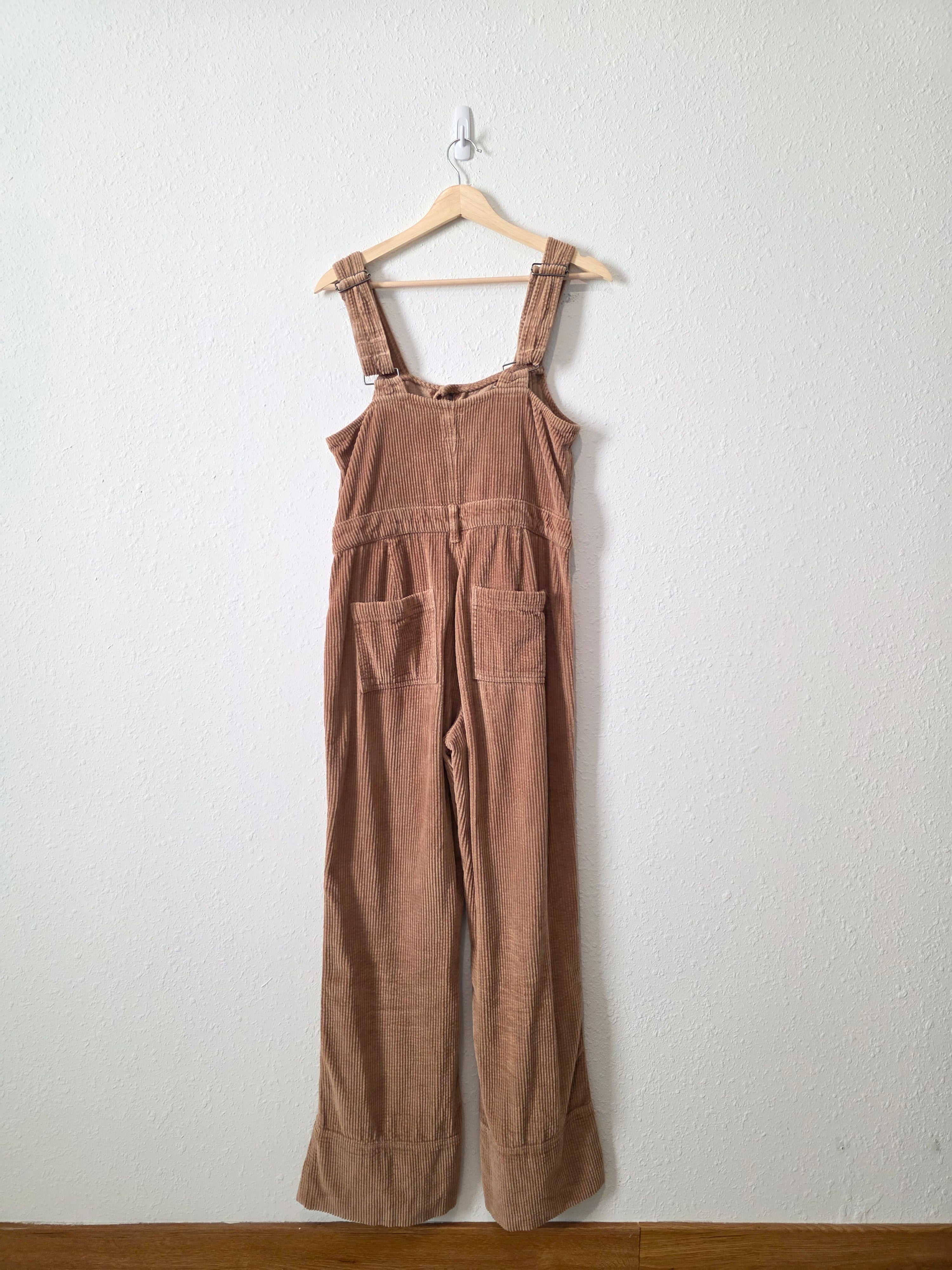 Aerie Cord Kick Flare Overalls (M)