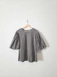 Gingham Puff Sleeve Top (XL)
