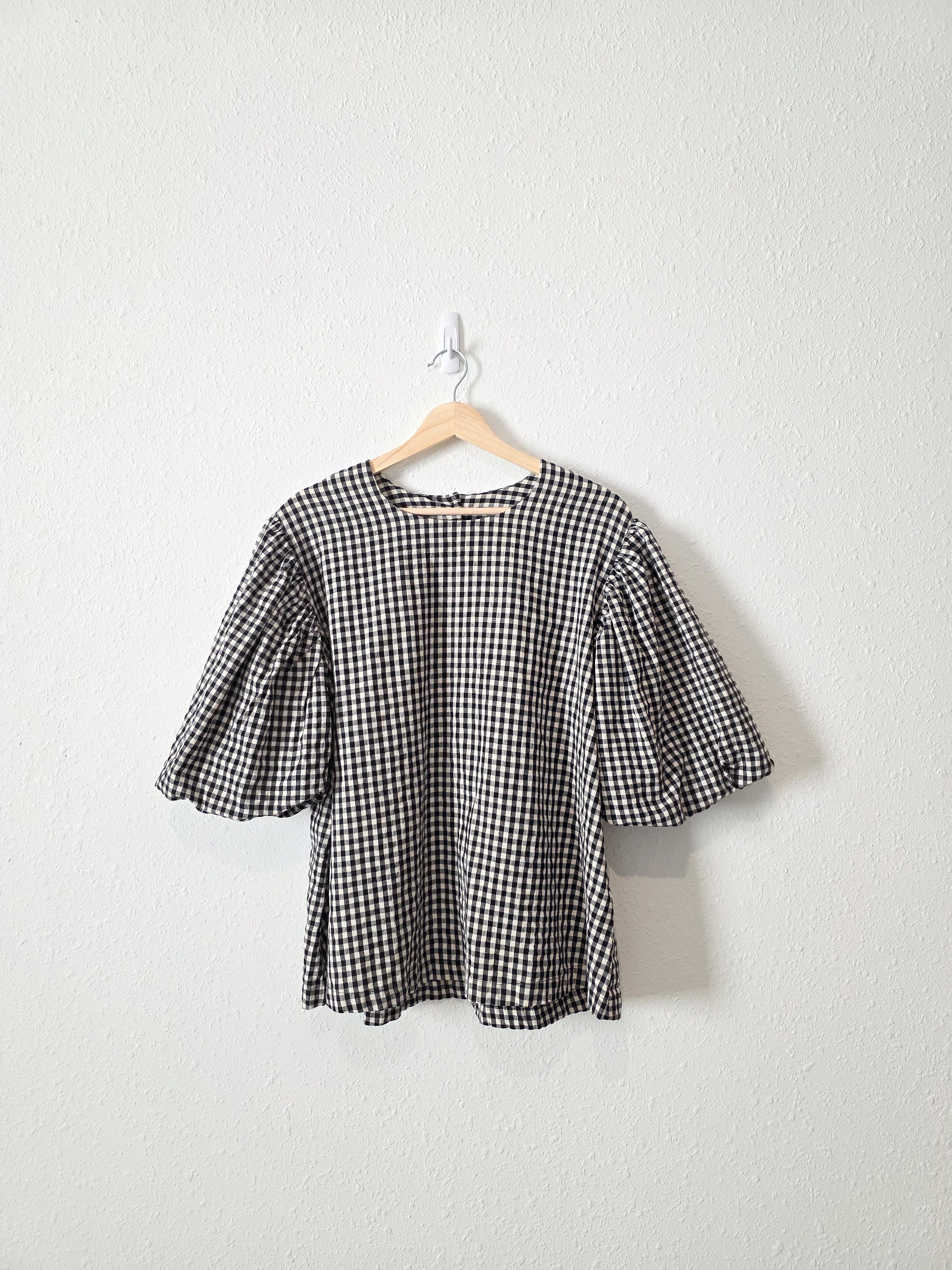 Gingham Puff Sleeve Top (XL)