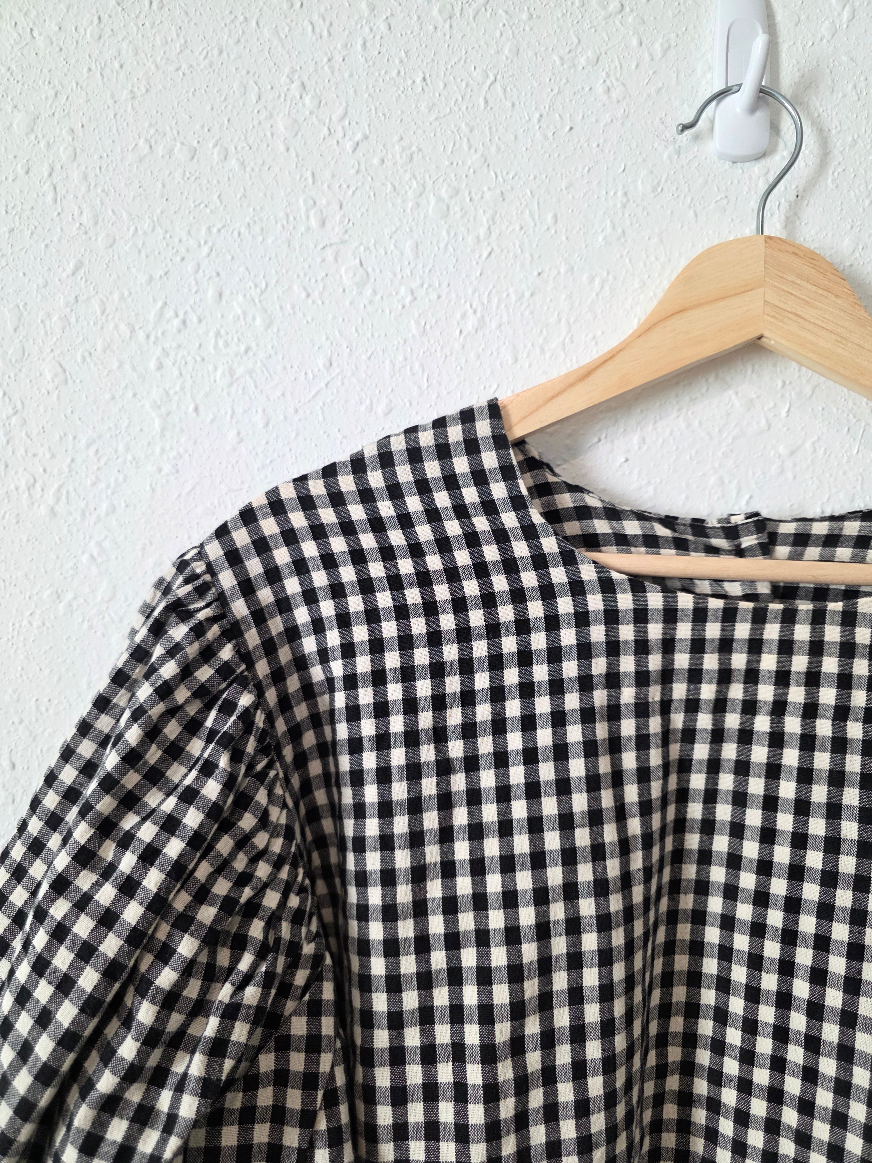 Gingham Puff Sleeve Top (XL)