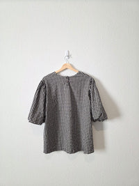 Gingham Puff Sleeve Top (XL)