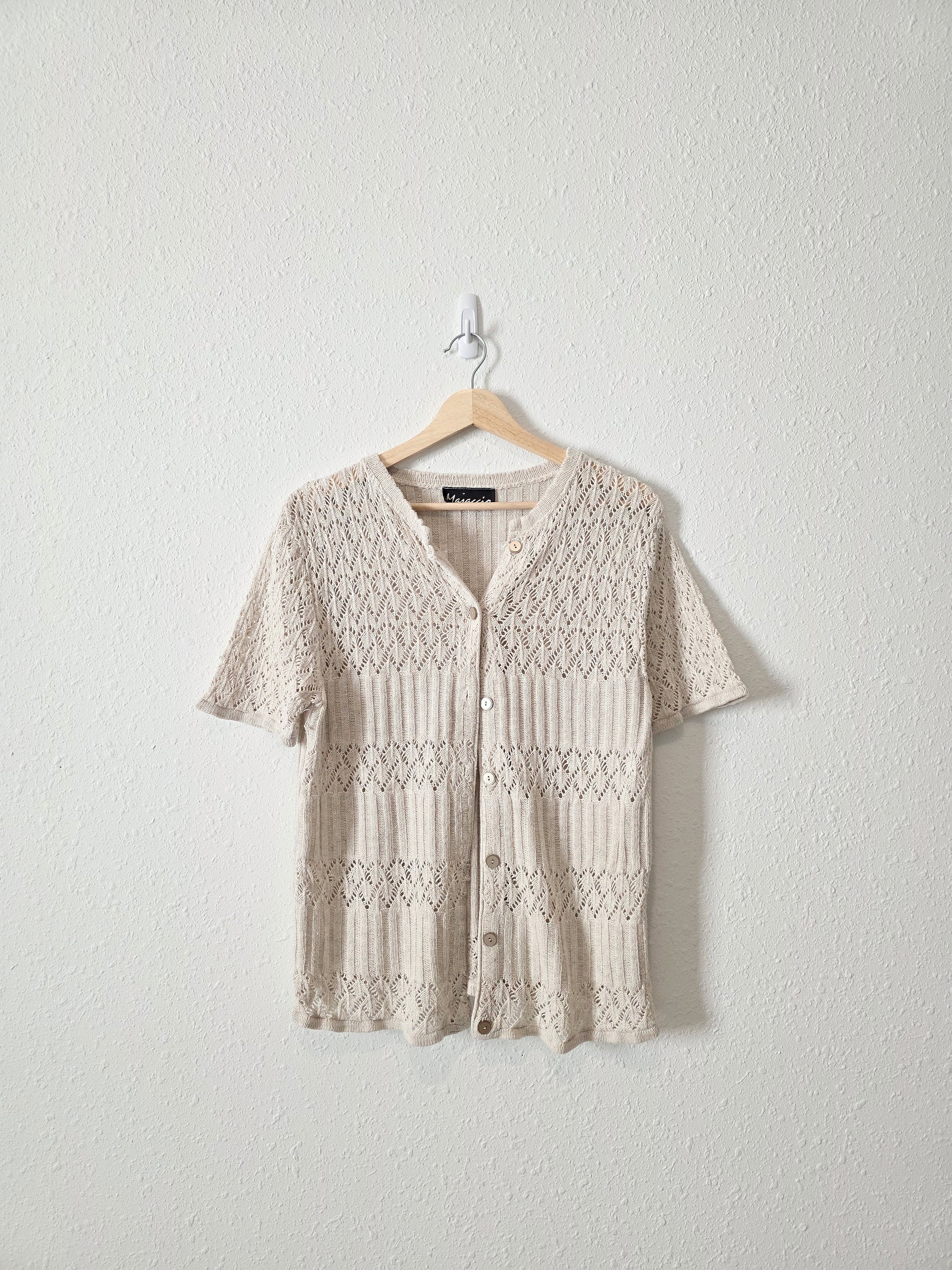 Vintage Crochet Button Up Top (L)