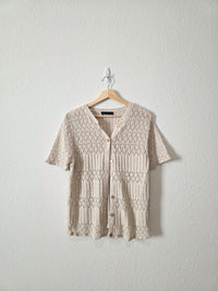 Vintage Crochet Button Up Top (L)