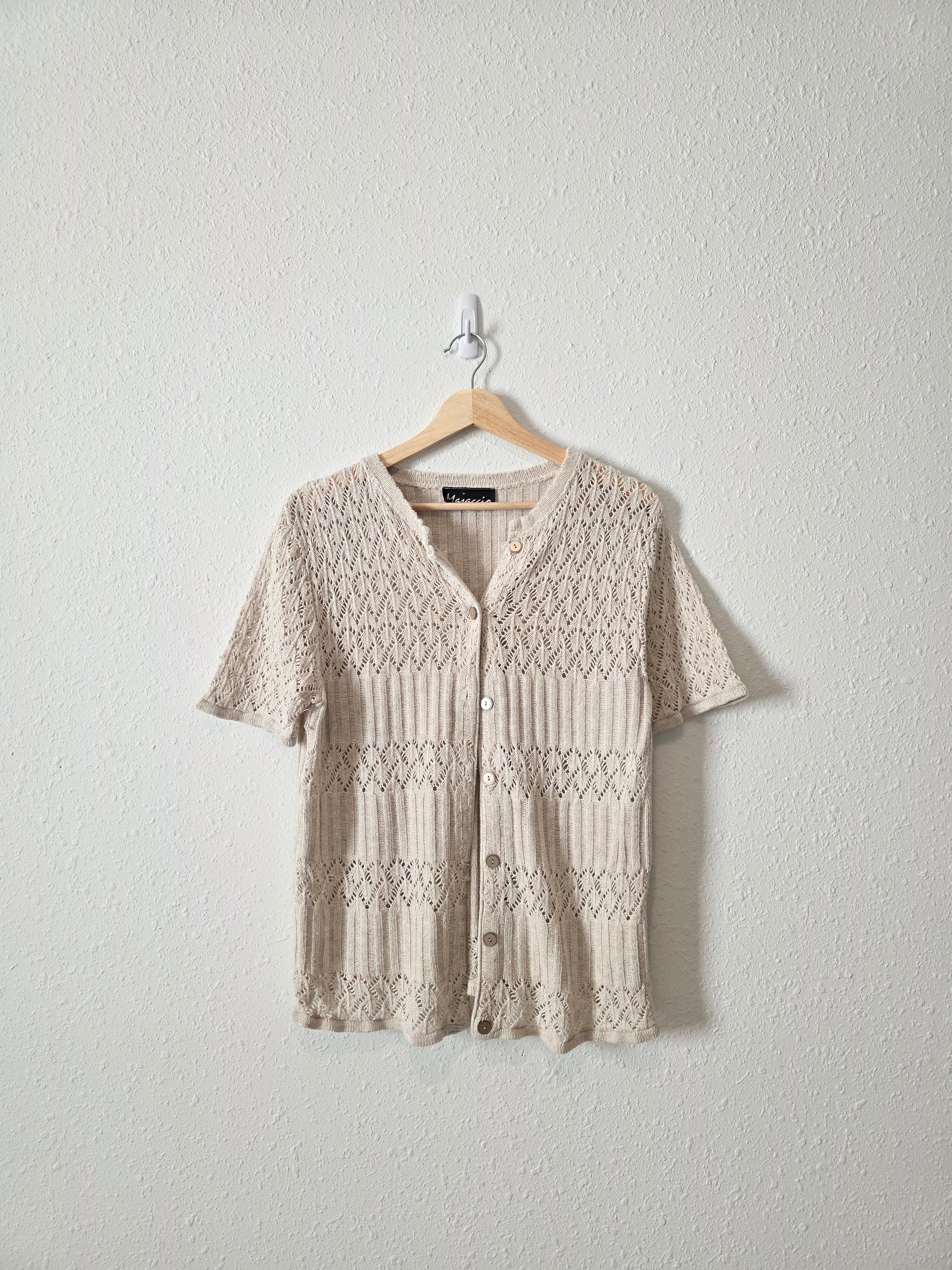 Vintage Crochet Button Up Top (L)
