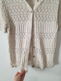 Vintage Crochet Button Up Top (L)