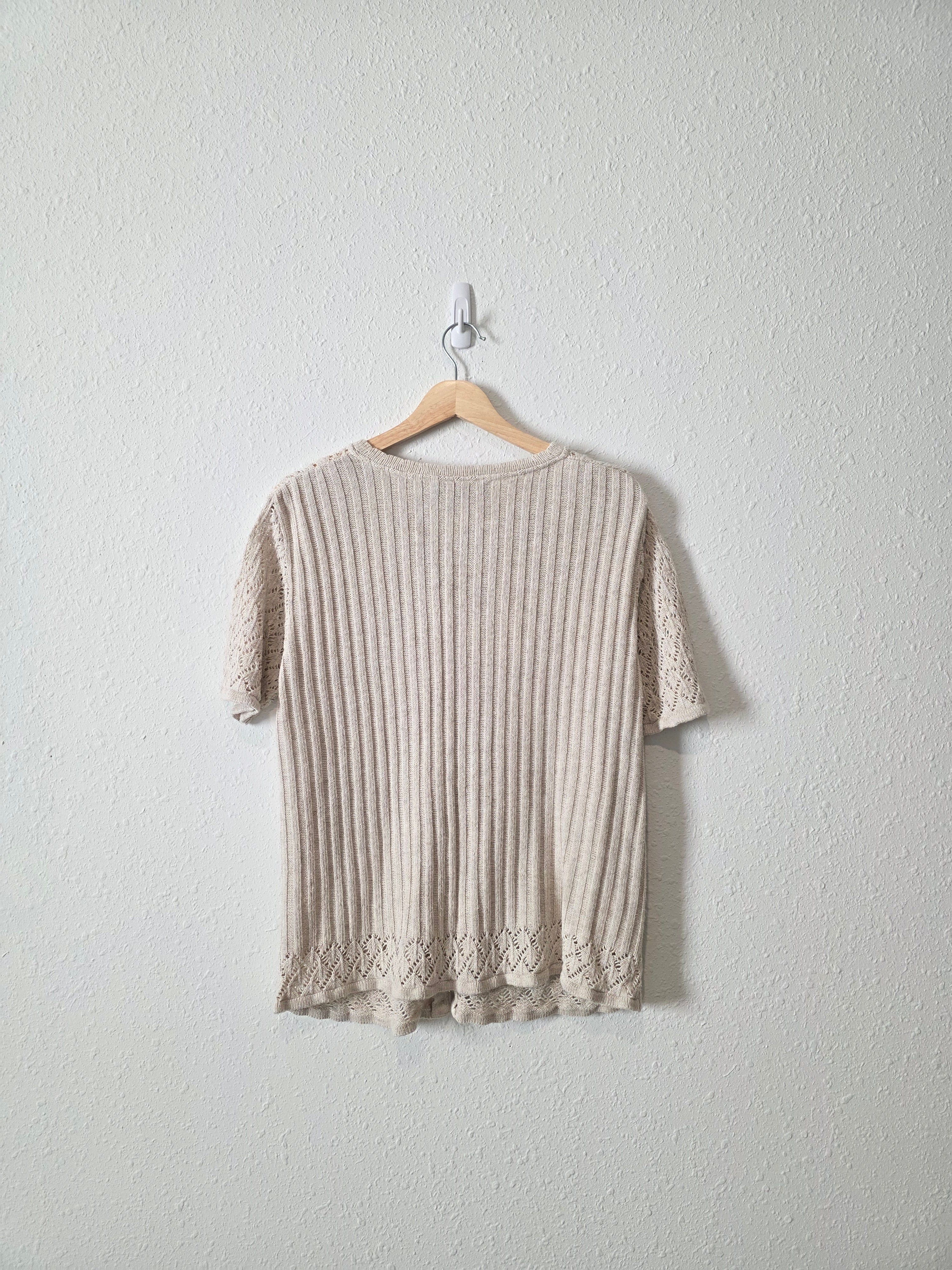 Vintage Crochet Button Up Top (L)