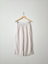 Wide Leg Linen Crop Pants (S)