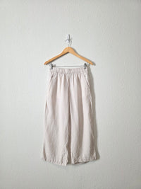 Wide Leg Linen Crop Pants (S)