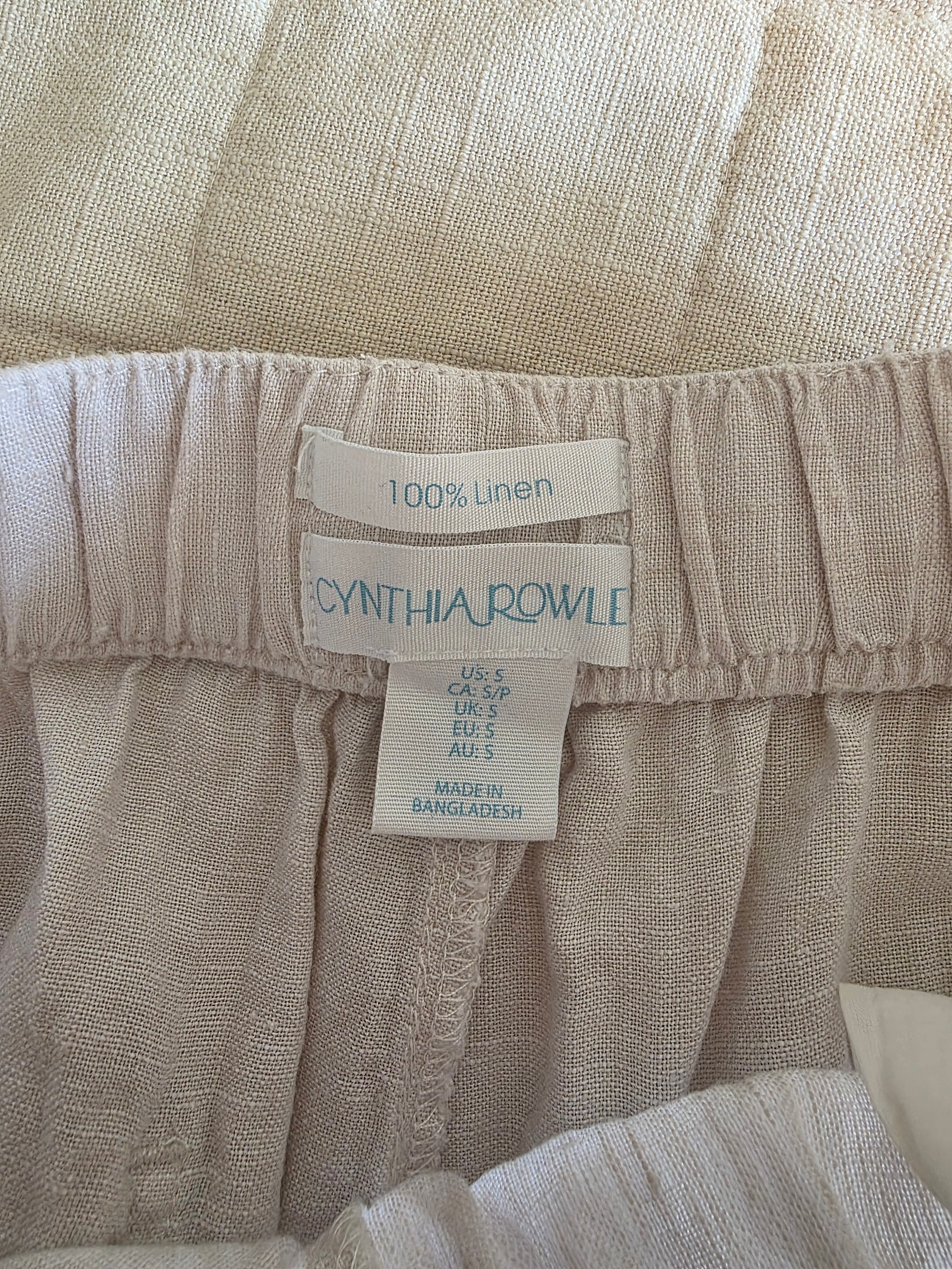 Wide Leg Linen Crop Pants (S)