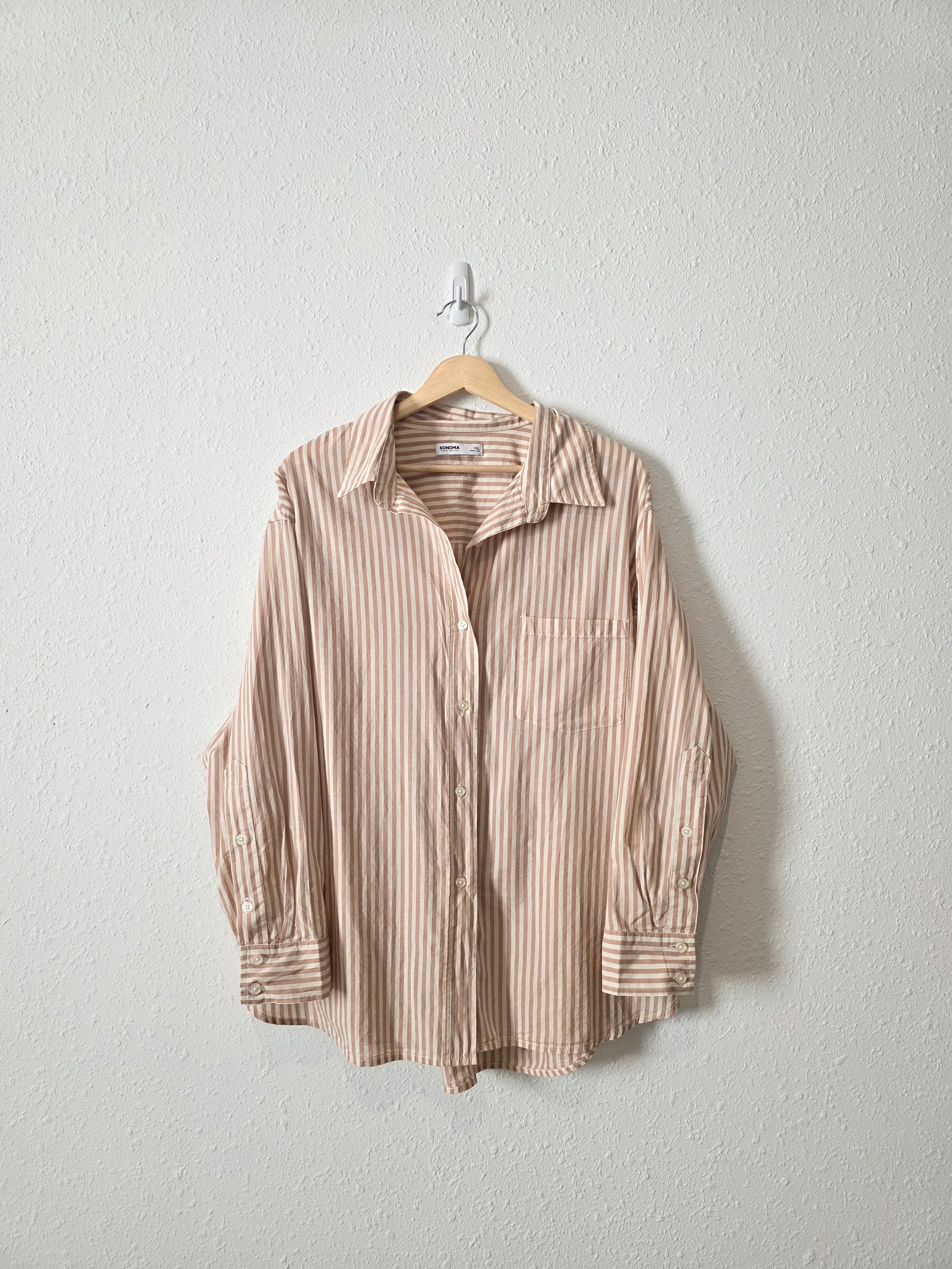 Neutral Striped Cotton Button Up (XLP)