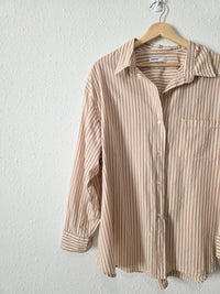 Neutral Striped Cotton Button Up (XLP)