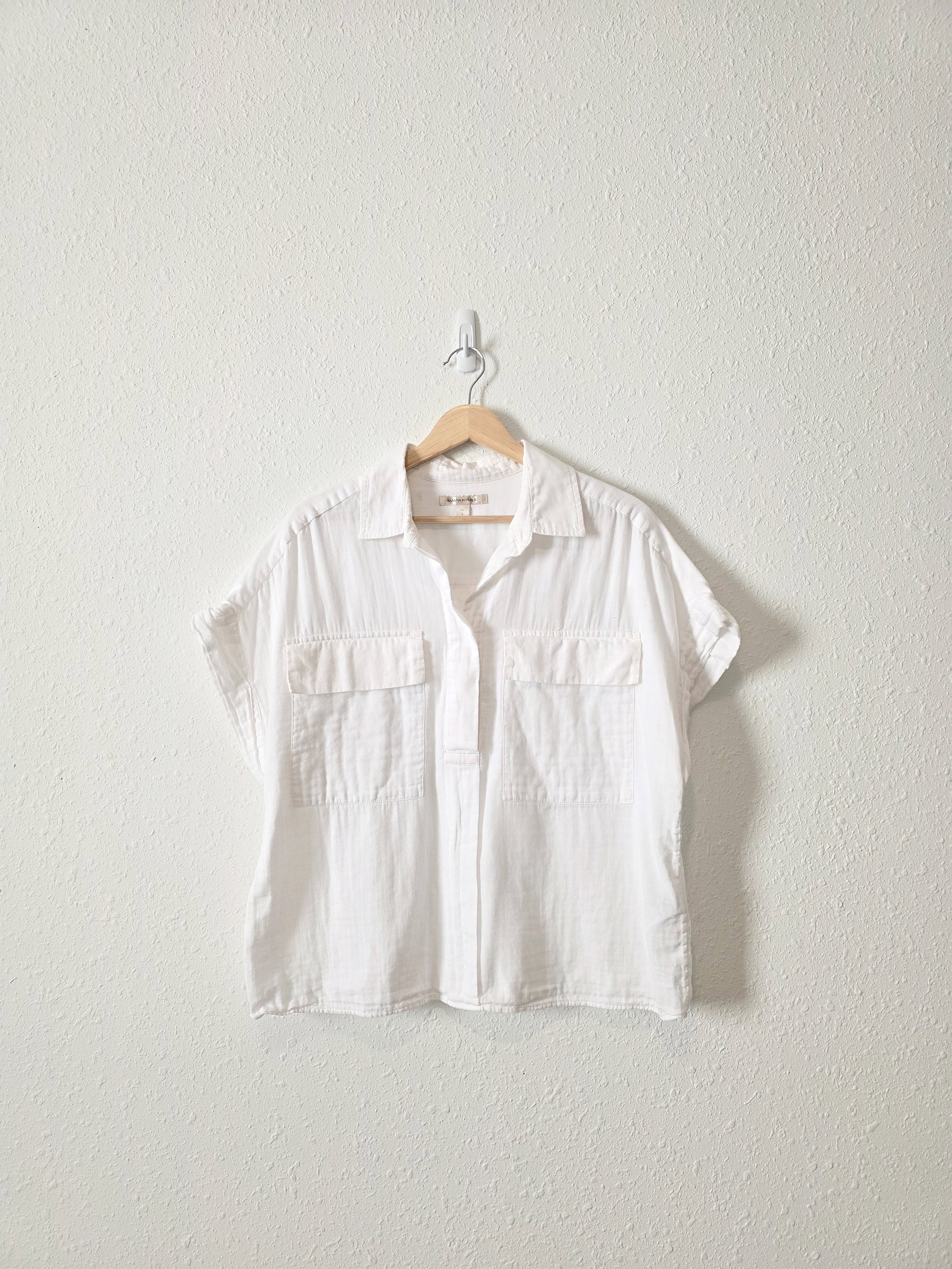 Banana Republic White Cotton Top (L)