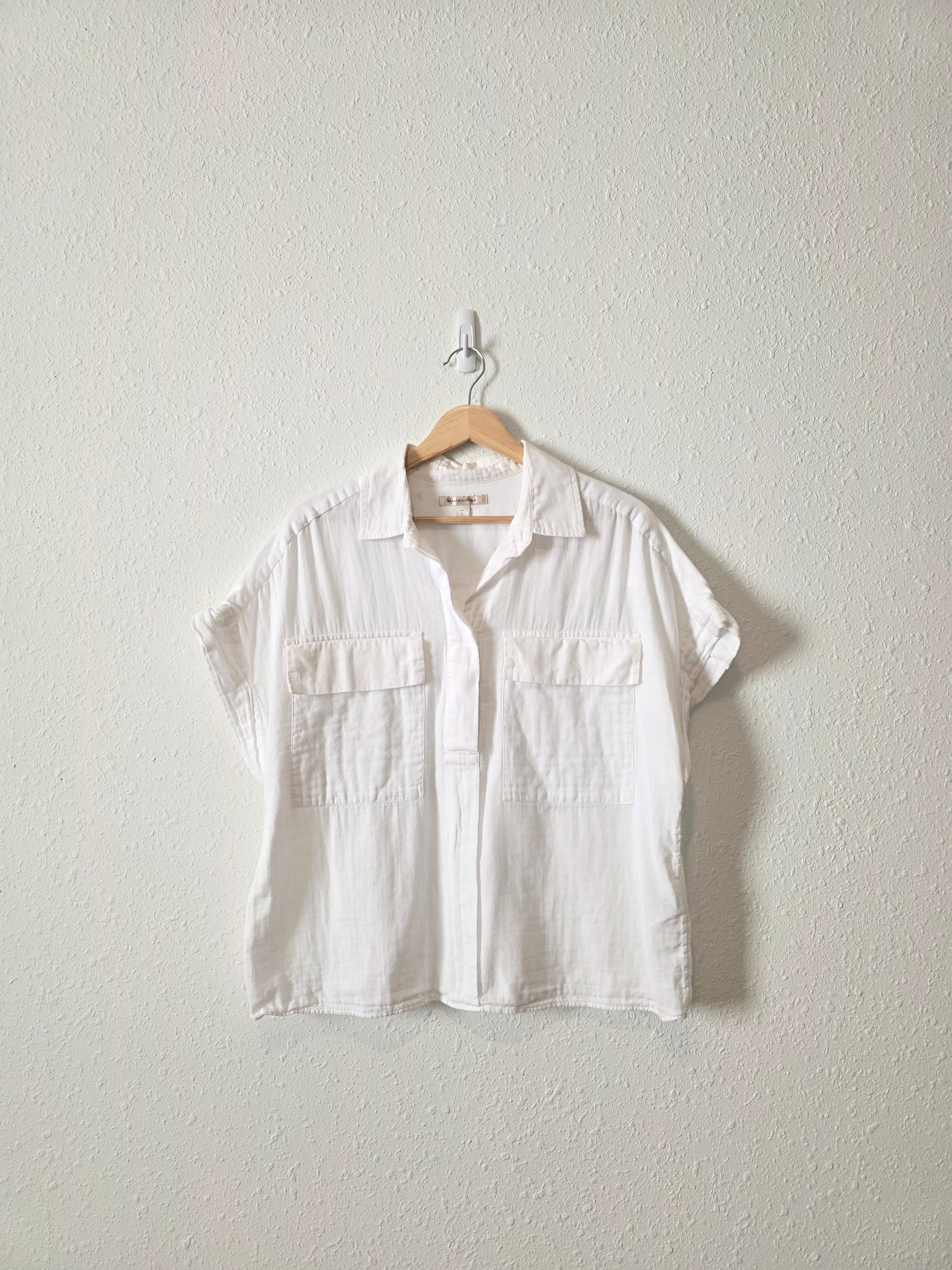 Banana Republic White Cotton Top (L)