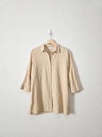 Neutral Textured Button Up (S)