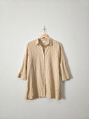 Neutral Textured Button Up (S)