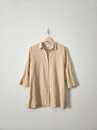 Neutral Textured Button Up (S)