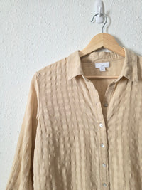 Neutral Textured Button Up (S)