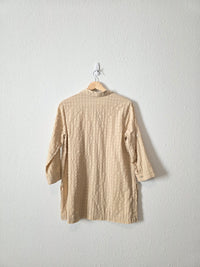 Neutral Textured Button Up (S)