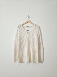 NEW Linen Crochet Sweater (L)