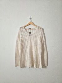 NEW Linen Crochet Sweater (L)