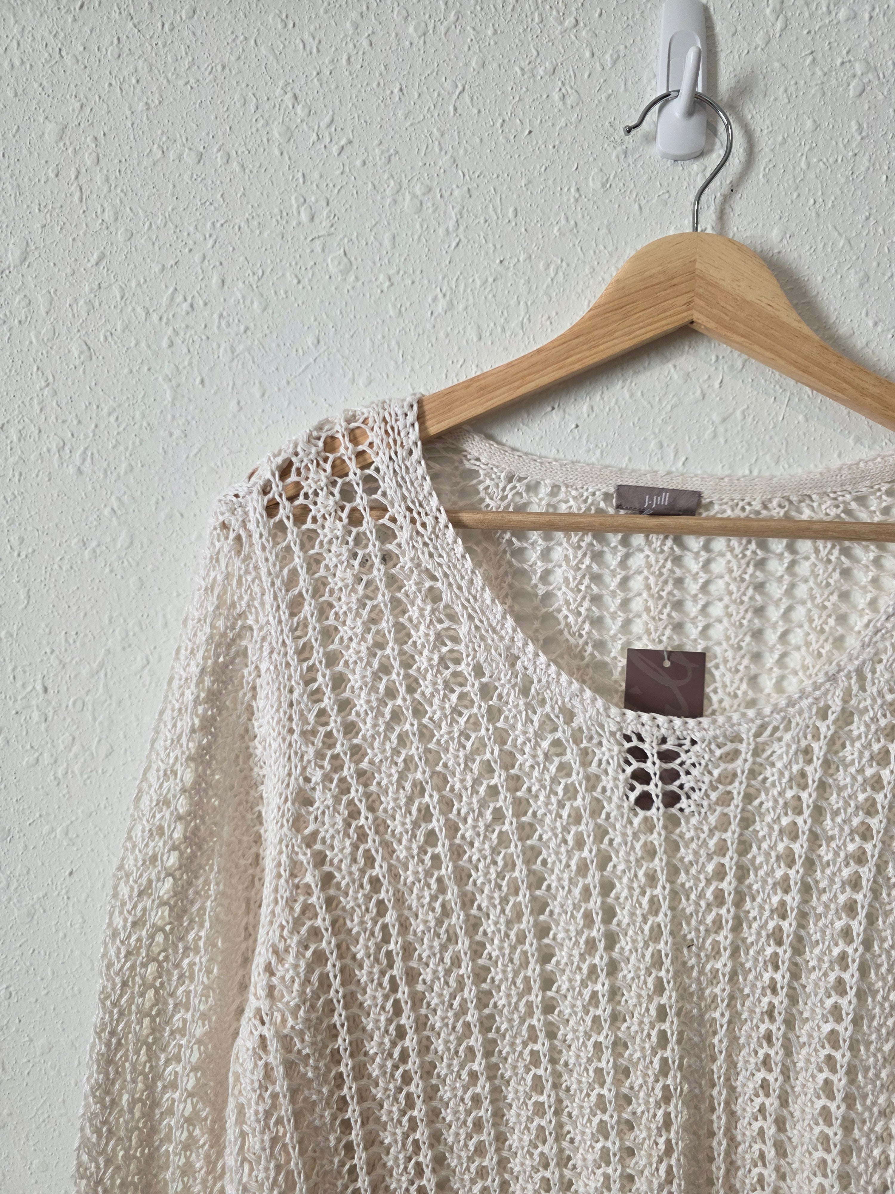 NEW Linen Crochet Sweater (L)