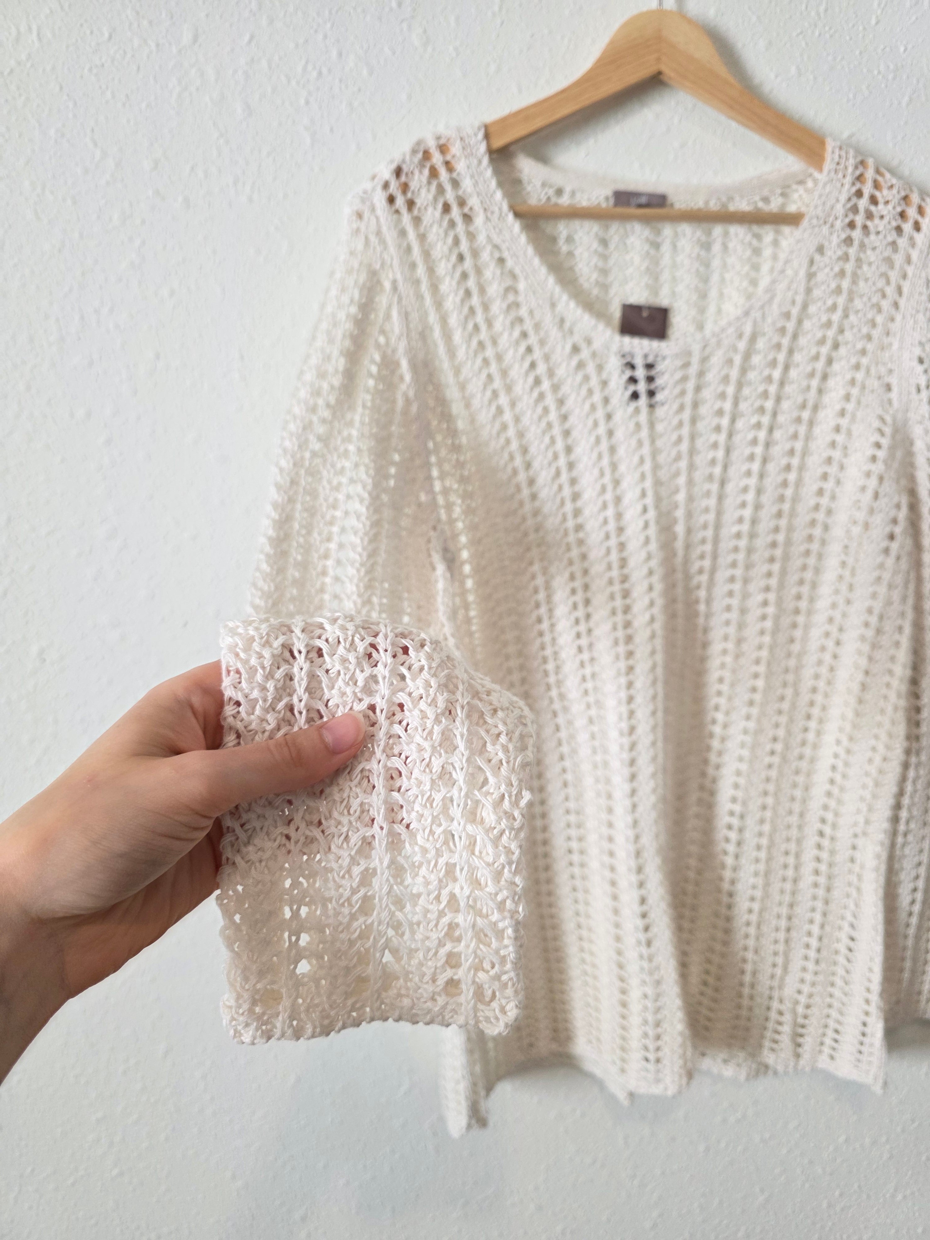 NEW Linen Crochet Sweater (L)