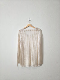 NEW Linen Crochet Sweater (L)