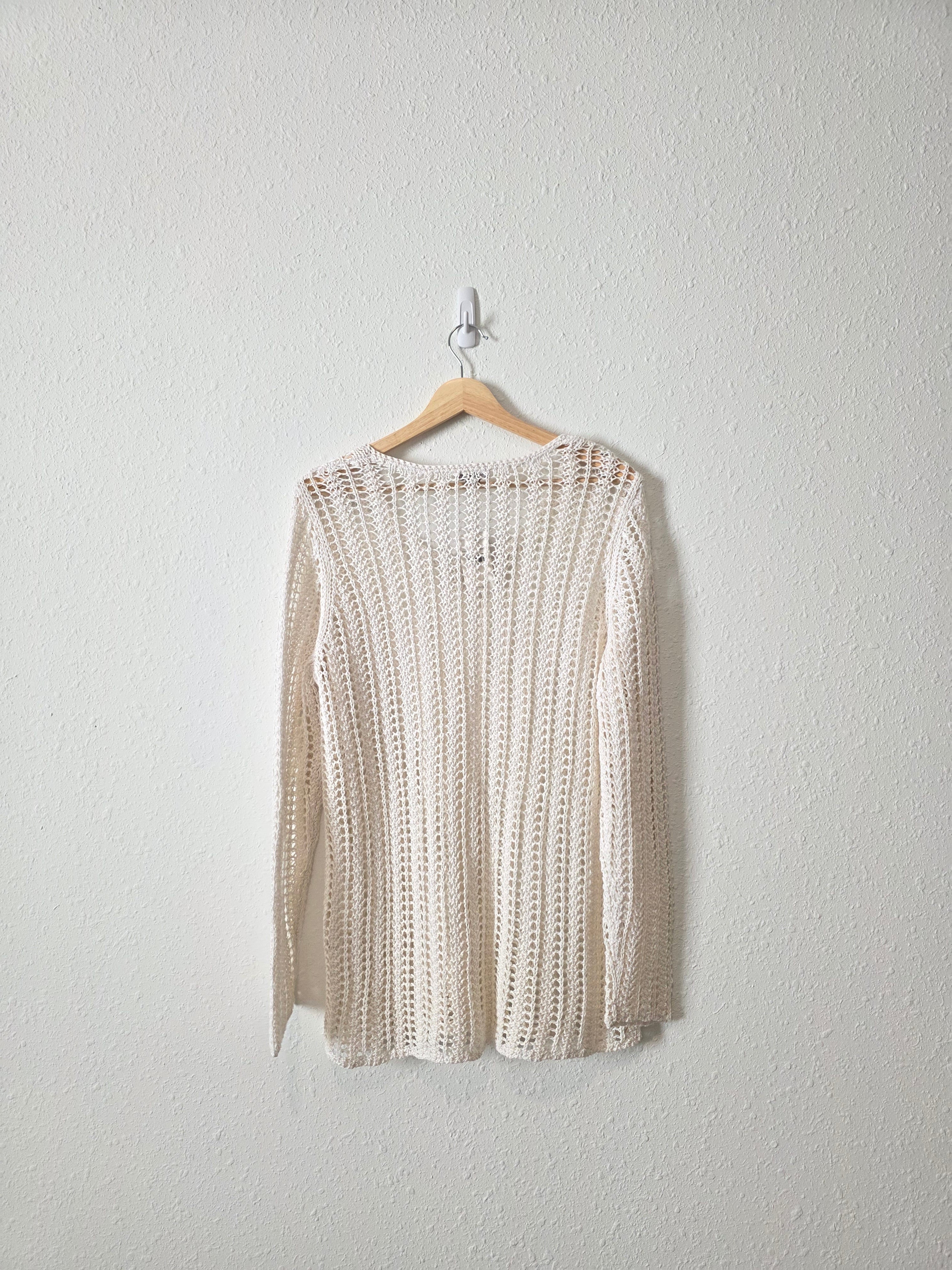 NEW Linen Crochet Sweater (L)