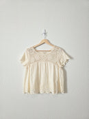 Floral Eyelet Babydoll Top (XS)