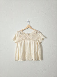 Floral Eyelet Babydoll Top (XS)