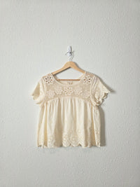 Floral Eyelet Babydoll Top (XS)