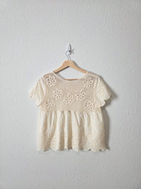 Floral Eyelet Babydoll Top (XS)