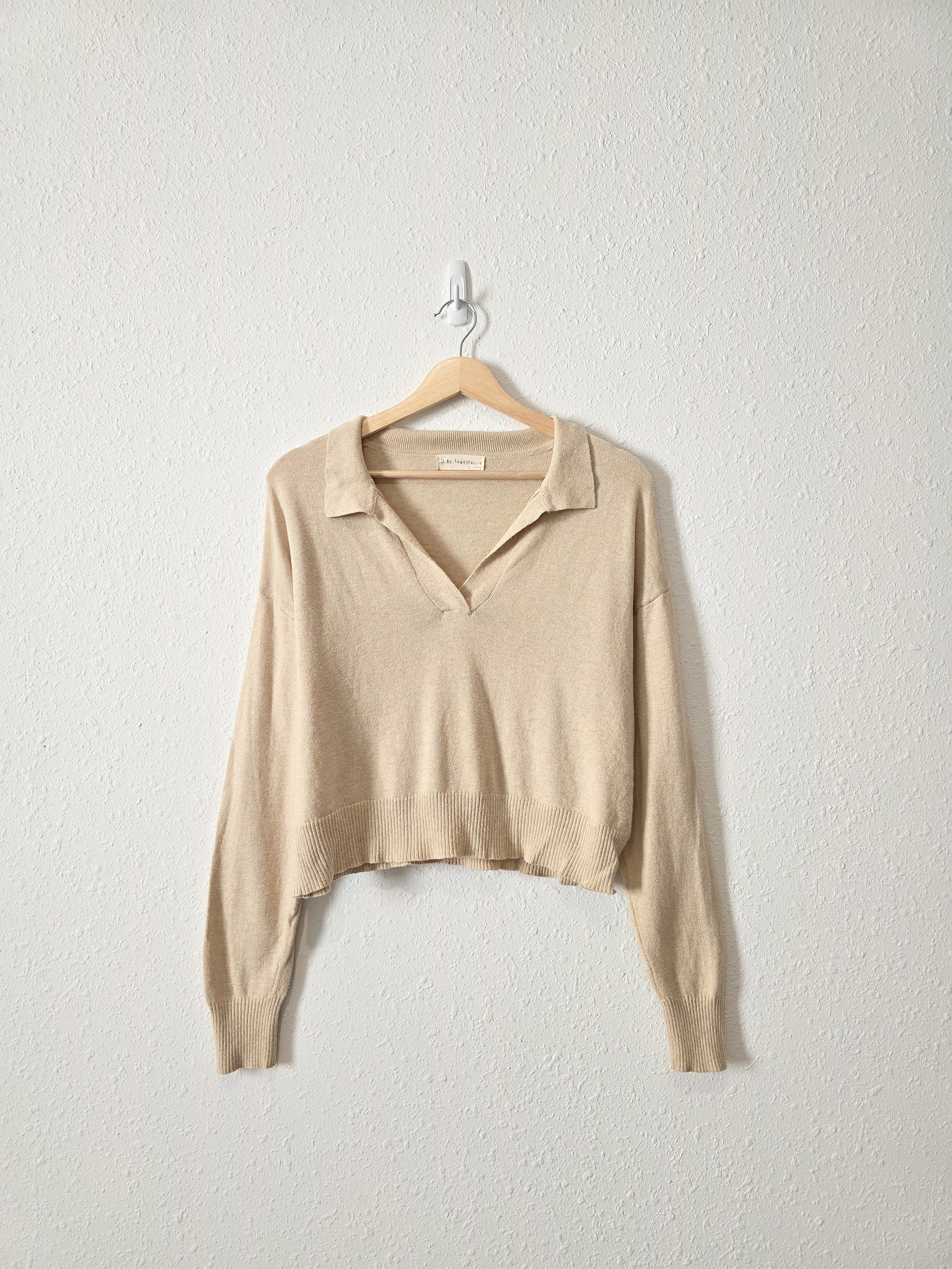 By Together Collared V Neck Top (S)