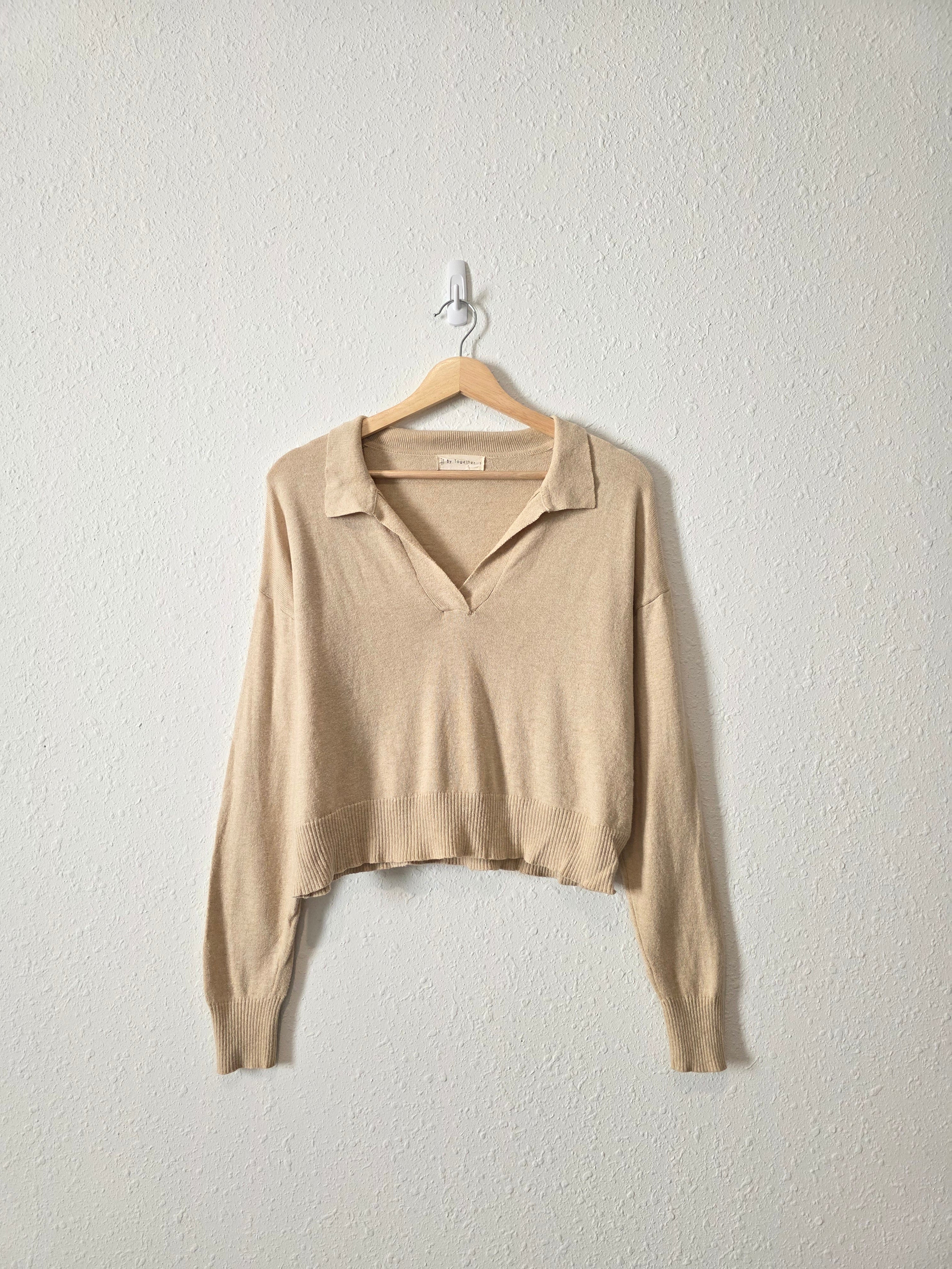 By Together Collared V Neck Top (S)