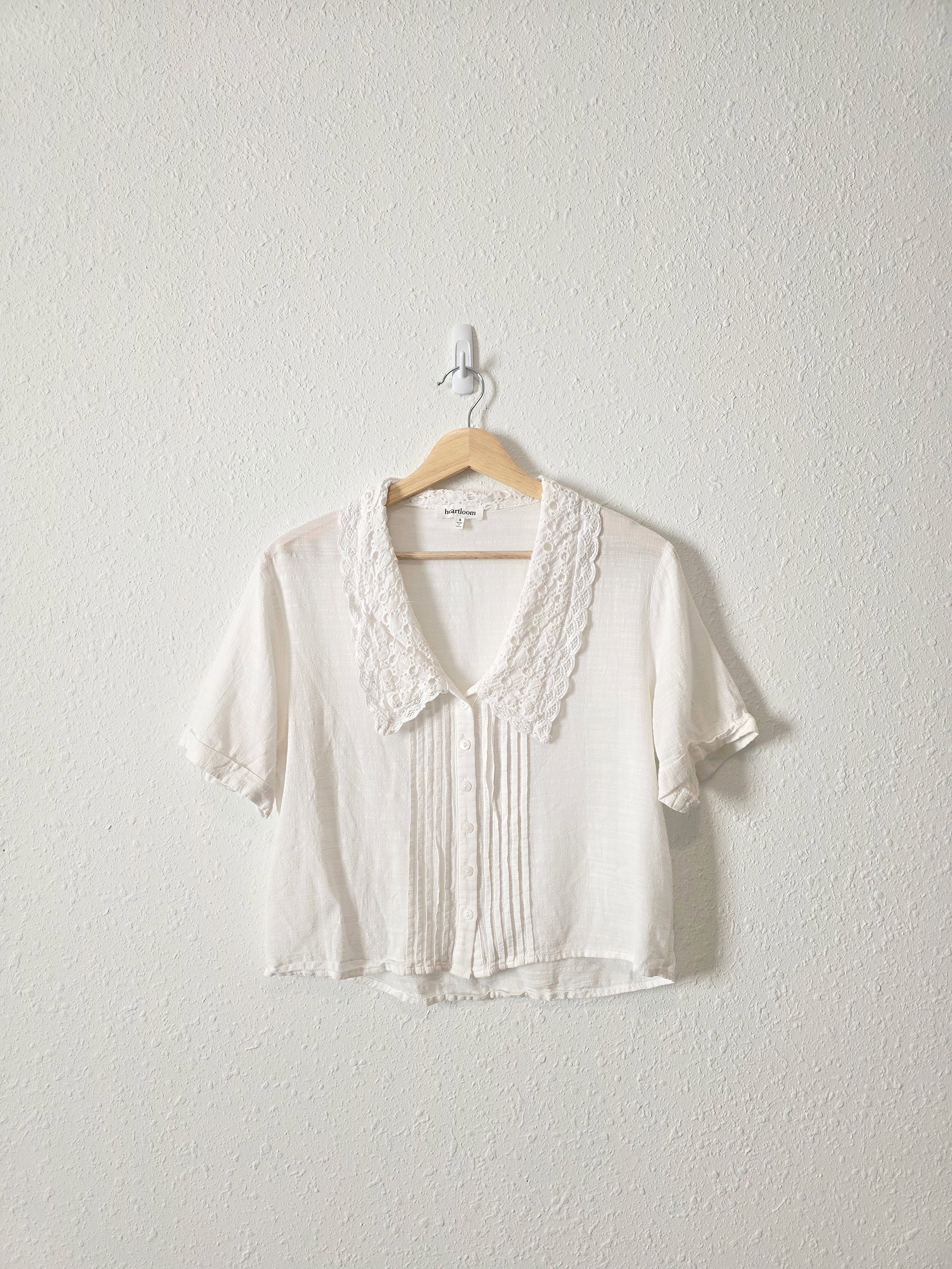 Heartloom Collared Button Up Blouse (S)