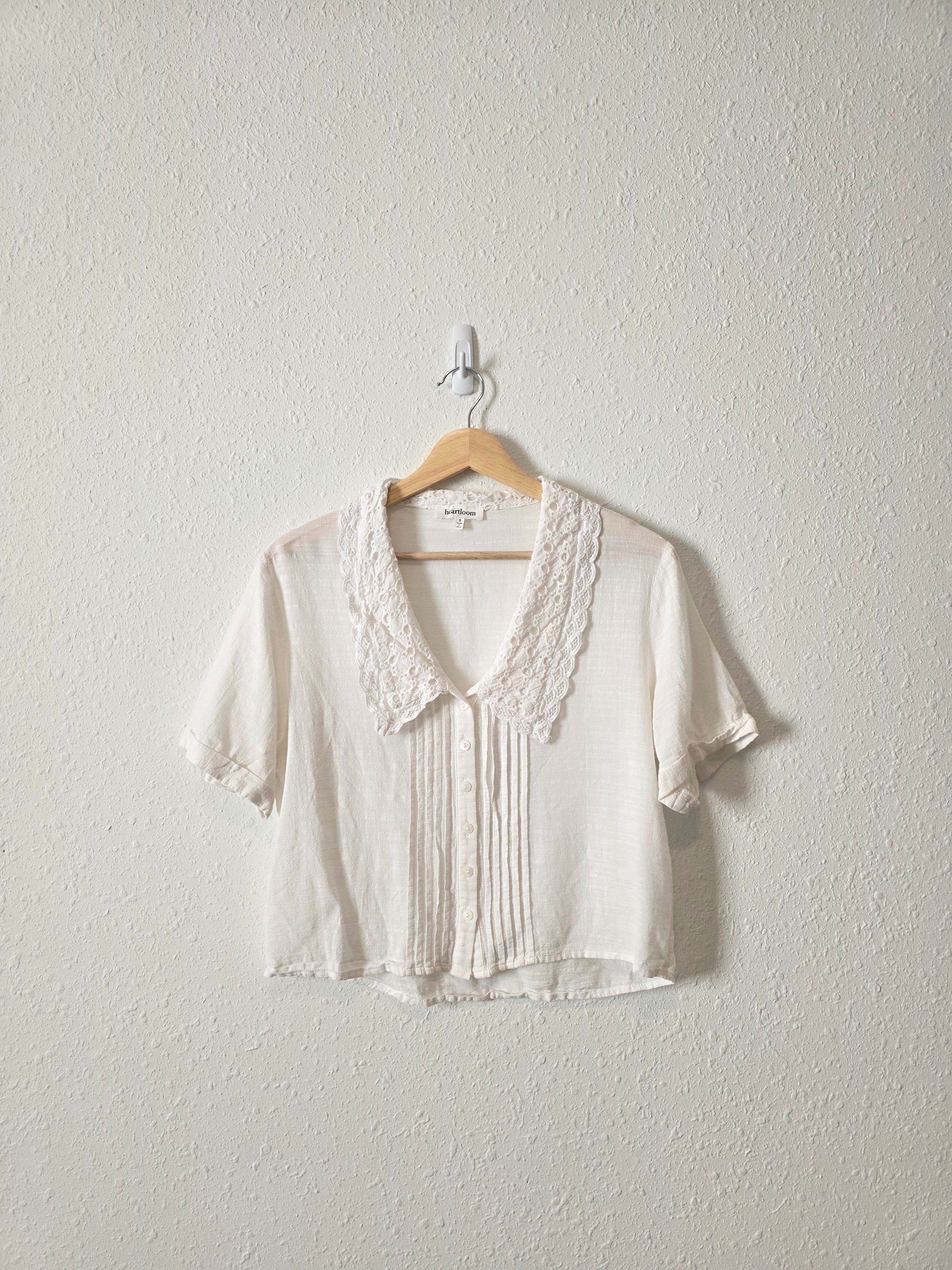 Heartloom Collared Button Up Blouse (S)