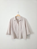 Vintage Gingham Cotton Linen Button Up (XL)