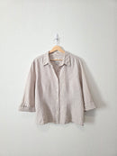 Vintage Gingham Cotton Linen Button Up (XL)