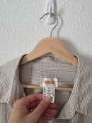 Vintage Gingham Cotton Linen Button Up (XL)