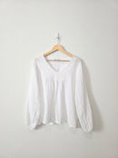 White Linen Babydoll Blouse (L)