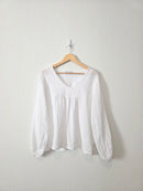 White Linen Babydoll Blouse (L)