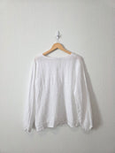 White Linen Babydoll Blouse (L)